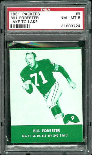 1961 Packers Lake to Lake #9 - Bill Forester - PSA 8