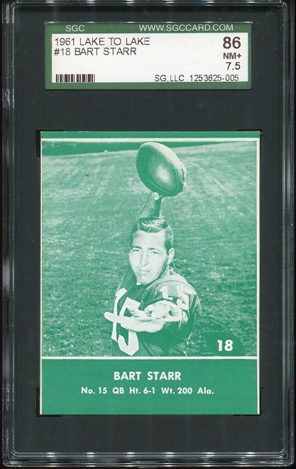 Bart Starr - 1961 Packers Lake to Lake #18 - SGC 7.5
