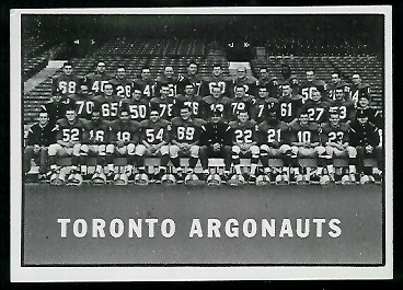 1961 Topps CFL #117 - Toronto Argonauts Team - exmt