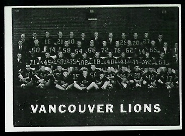 1961 Topps CFL #15 - B.C. Lions Team - nm+ oc