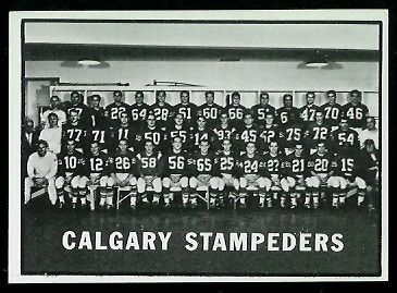 1961 Topps CFL #29 - Calgary Stampeders Team - exmt