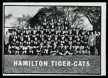 1961 Topps CFL #58 - Hamilton Tiger-Cats Team - nm oc