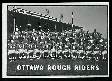 1961 Topps CFL #88 - Ottawa Rough Riders Team - exmt