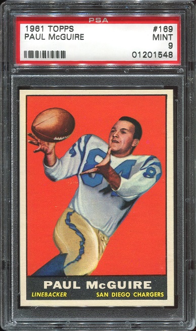 1961 Topps #169 - Paul Maguire - PSA 9