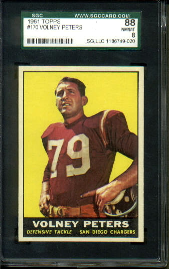 Volney Peters - 1961 Topps #170 - SGC 88