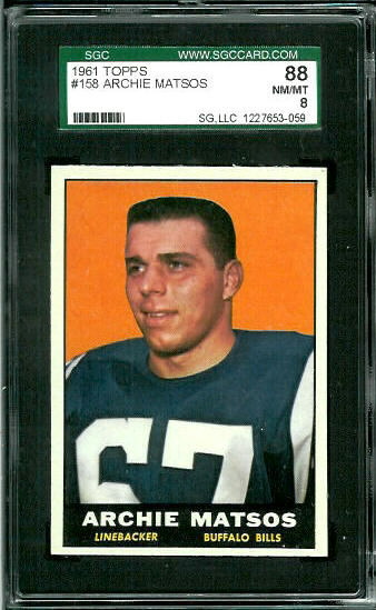 Archie Matsos - 1961 Topps #158 - SGC 88