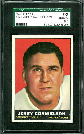 Jerry Cornelison - 1961 Topps #135 - SGC 92