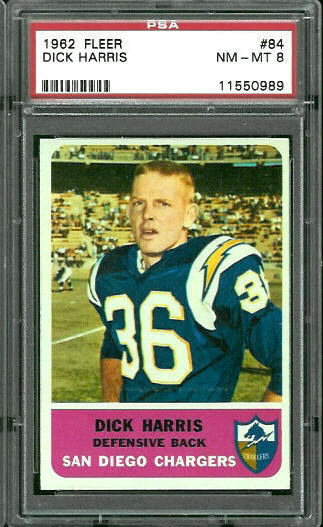 Dick Harris - 1962 Fleer #84 - PSA 8