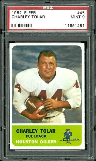 Charley Tolar - 1962 Fleer #45 - PSA 9
