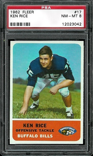 Ken Rice - 1962 Fleer #17 - PSA 8