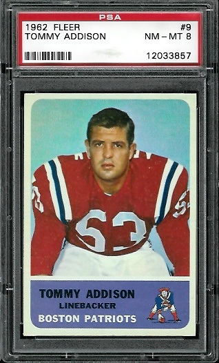 Tommy Addison - 1962 Fleer #9 - PSA 8