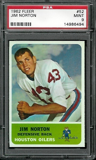 Jim Norton - 1962 Fleer #52 - PSA 9