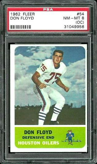 Don Floyd - 1962 Fleer #54 - PSA 8 oc
