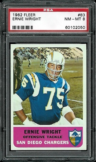 Ernie Wright - 1962 Fleer #83 - PSA 8