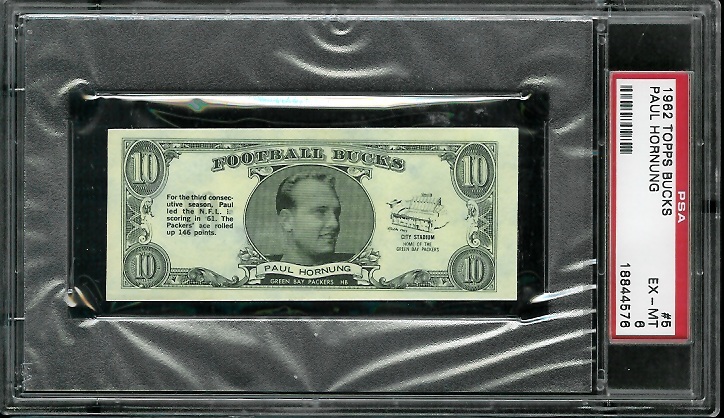 Paul Hornung - 1962 Topps Bucks #5 - PSA 6