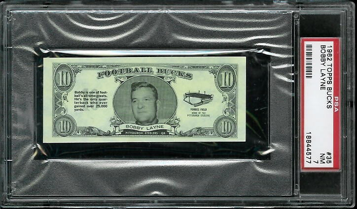 Bobby Layne - 1962 Topps Bucks #35 - PSA 7