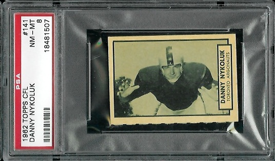 Danny Nykoluk - 1962 Topps CFL #141 - PSA 8