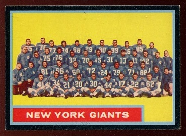 1962 Topps #114 - New York Giants Team - exmt