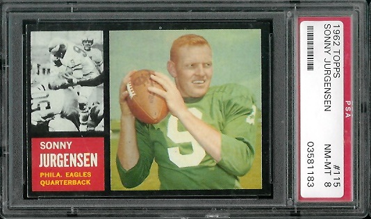 Sonny Jurgensen - 1962 Topps #115 - PSA 8
