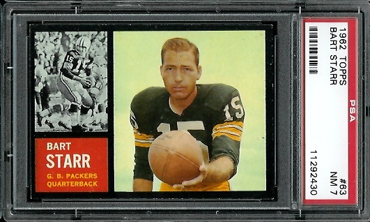 Bart Starr - 1962 Topps #63 - PSA 7