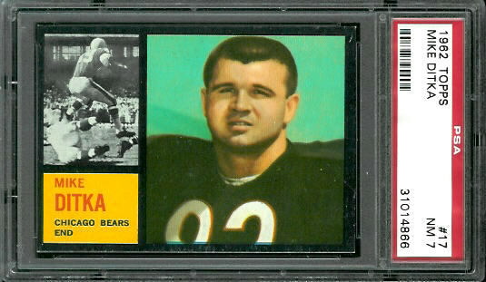 1962 Topps #17 - Mike Ditka - PSA 7
