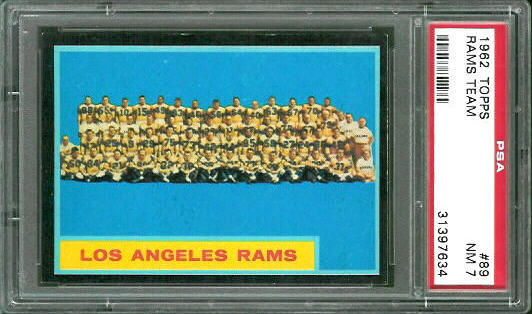 Rams Team - 1962 Topps #89 - PSA 7
