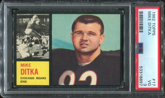 1962 Topps #17 - Mike Ditka - PSA 3