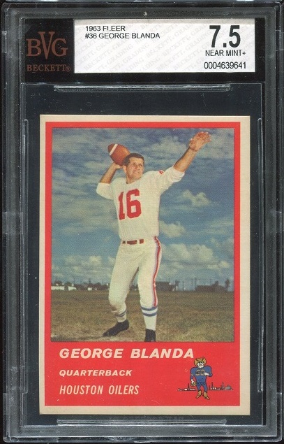 1963 Fleer #36 - George Blanda - BVG 7.5