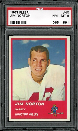 Jim Norton - 1963 Fleer #40 - PSA 8