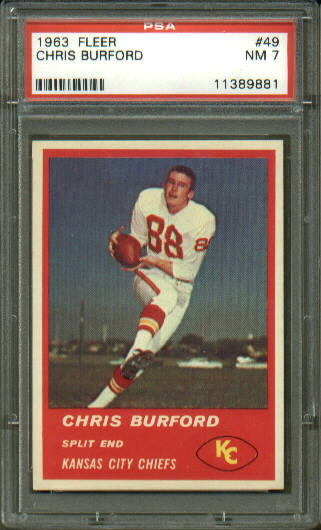 1963 Fleer #49 - Chris Burford - PSA 7