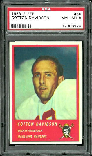 Cotton Davidson - 1963 Fleer #56 - PSA 8