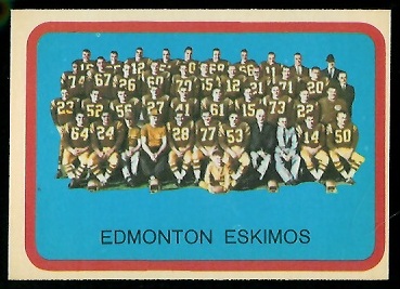 1963 Topps CFL #29 - Edmonton Eskimos Team - nm-mt oc