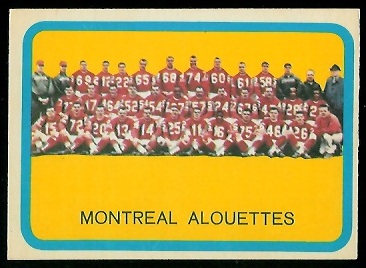 1963 Topps CFL #49 - Montreal Alouettes Team - exmt