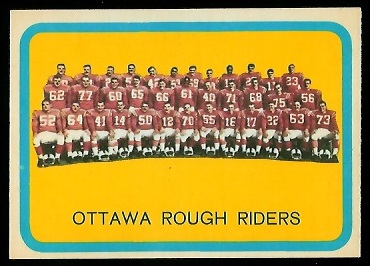 1963 Topps CFL #58 - Ottawa Rough Riders Team - nm+