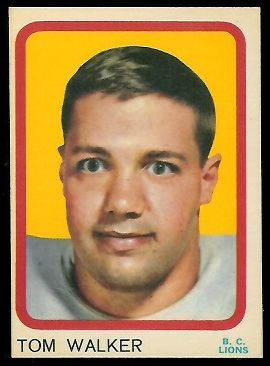 Tom Walker - 1963 Topps CFL #6 - exmt