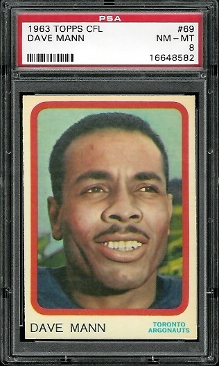 Dave Mann - 1963 Topps CFL #69 - PSA 8