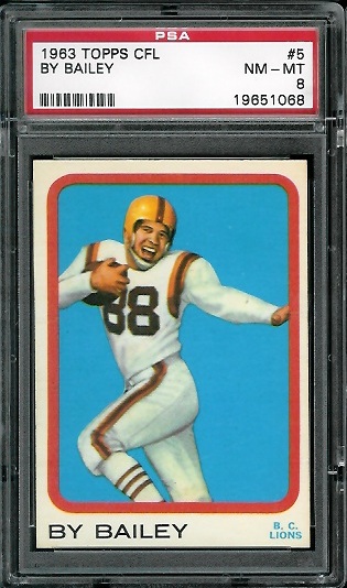 By Bailey - 1963 Topps CFL #5 - PSA 8