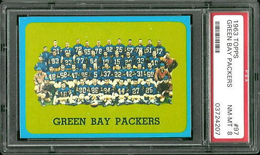 Packers Team - 1963 Topps #97 - PSA 8