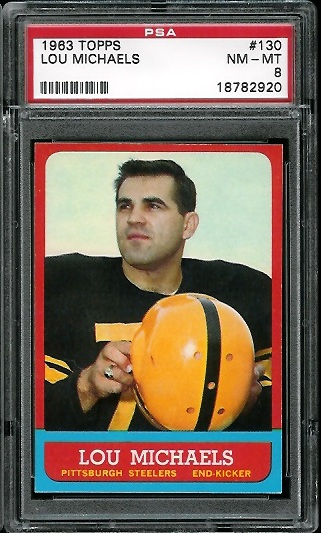 Lou Michaels - 1963 Topps #130 - PSA 8