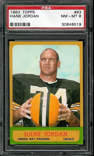 Henry Jordan - 1963 Topps #93 - PSA 8