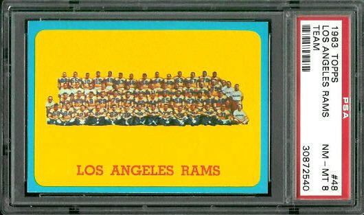 Rams Team - 1963 Topps #48 - PSA 8