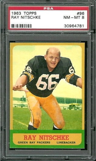 1963 Topps #96 - Ray Nitschke - PSA 8
