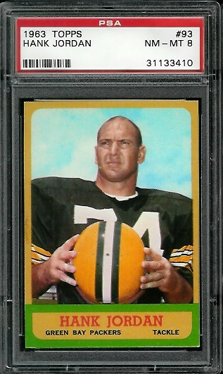 Henry Jordan - 1963 Topps #93 - PSA 8
