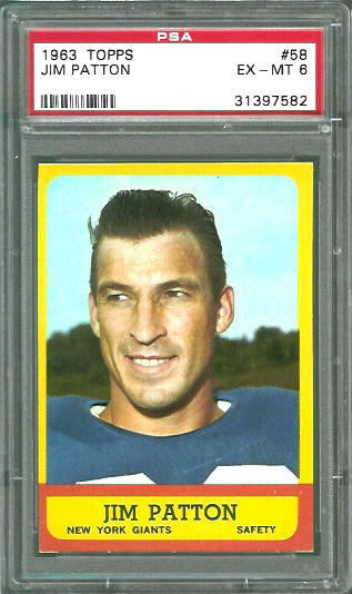 Jim Patton - 1963 Topps #58 - PSA 6