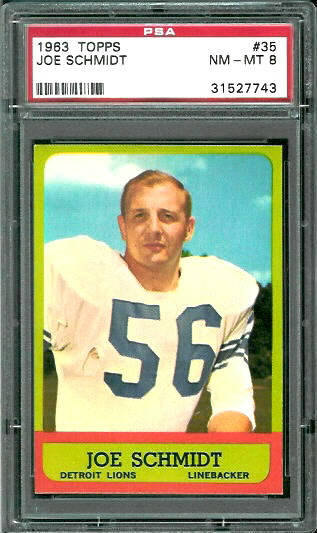 Joe Schmidt - 1963 Topps #35 - PSA 8