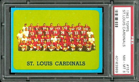 Cardinals Team - 1963 Topps #157 - PSA 8