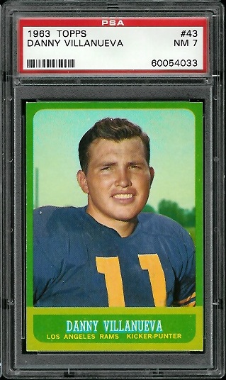 Danny Villanueva - 1963 Topps #43 - PSA 7