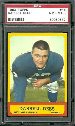 Darrell Dess - 1963 Topps #54 - PSA 8