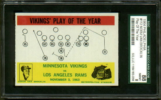 Vikings Play of the Year - 1964 Philadelphia #112 - SGC 88