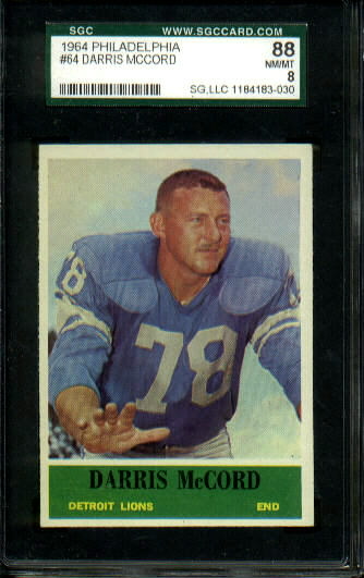 Darris McCord - 1964 Philadelphia #64 - SGC 88